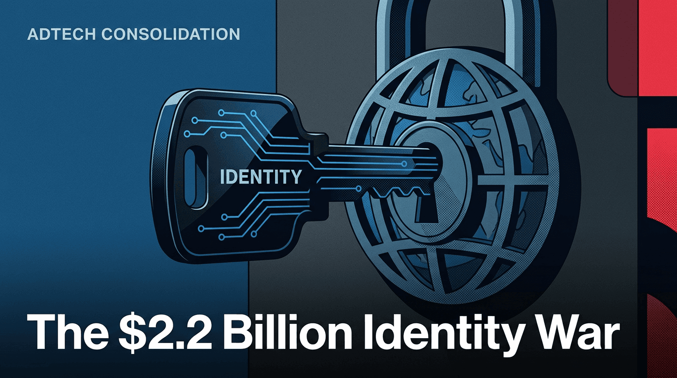 A conceptual image of a digital key labeled identity being used to unlock a global data market.