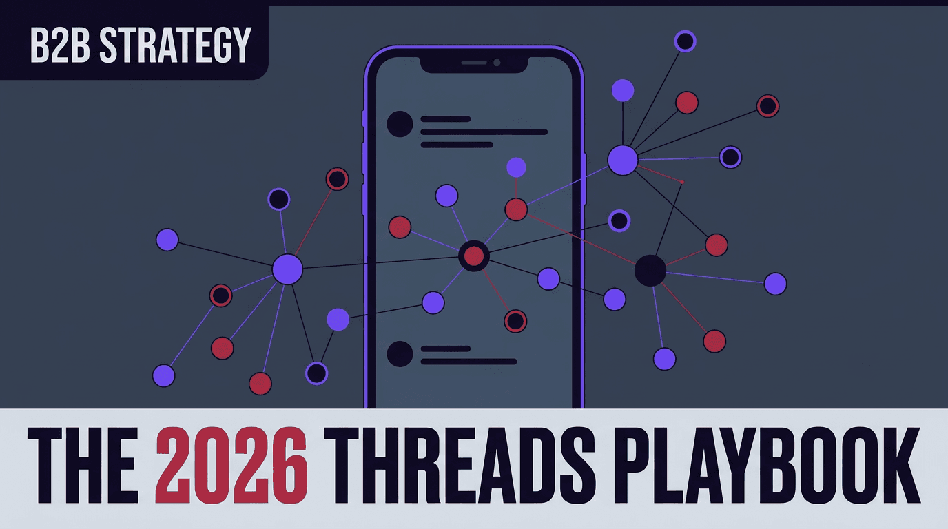 An editorial cover graphic featuring a smartphone with an interconnected digital network representing decentralized social media distribution.